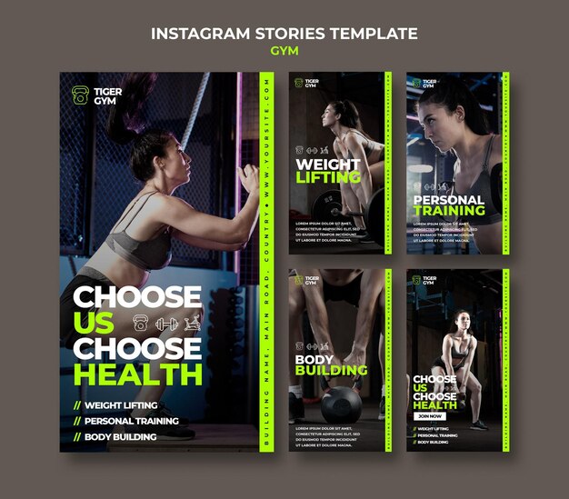 Gym insta stories design template