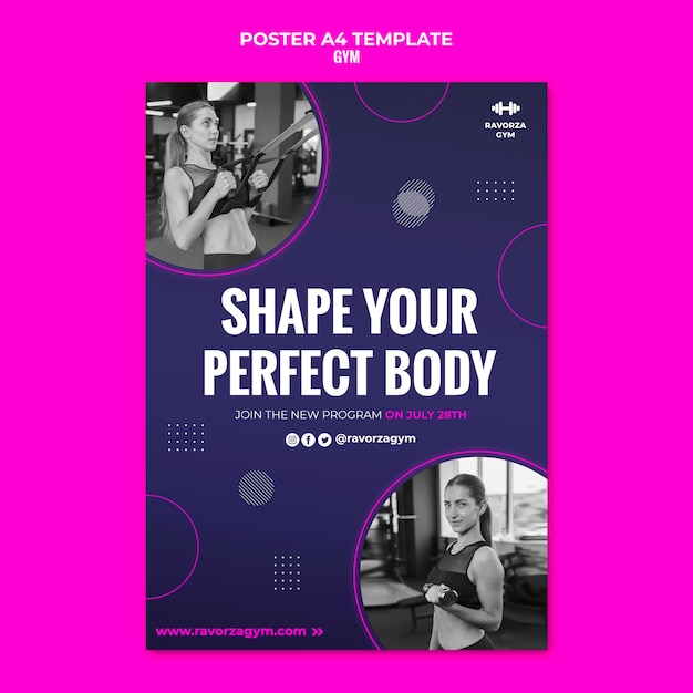 Free PSD gym poster design template