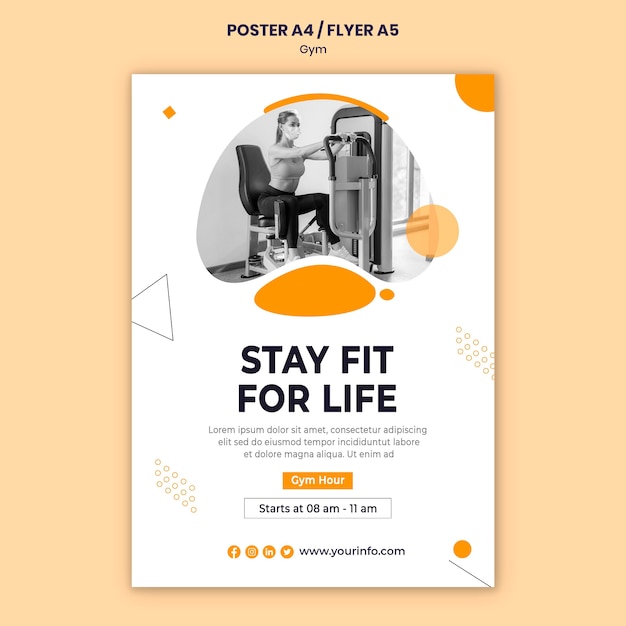 Gym poster design template