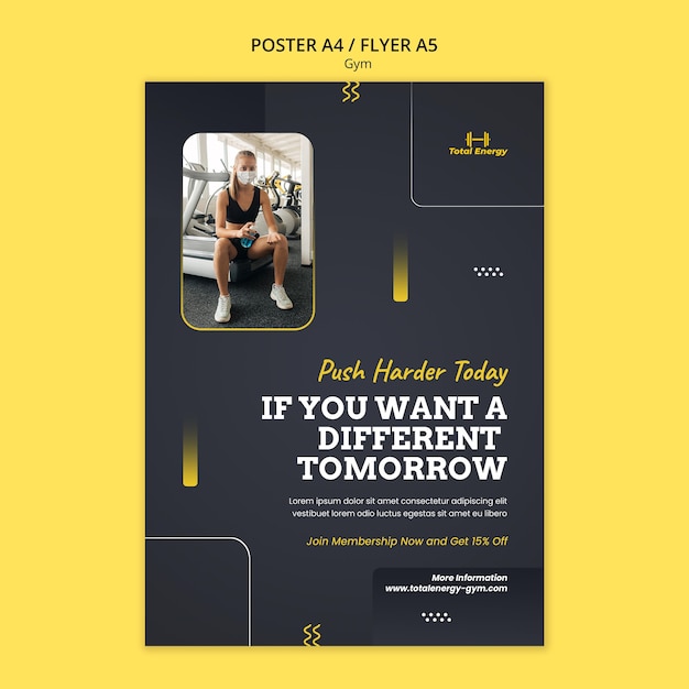 Free PSD gym poster design template