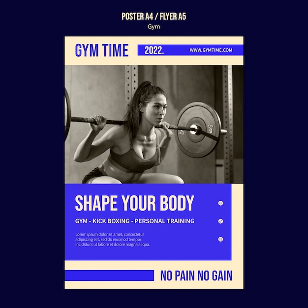 Free PSD gym poster design template