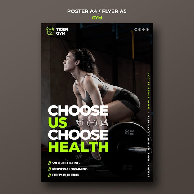 Free PSD gym poster design template