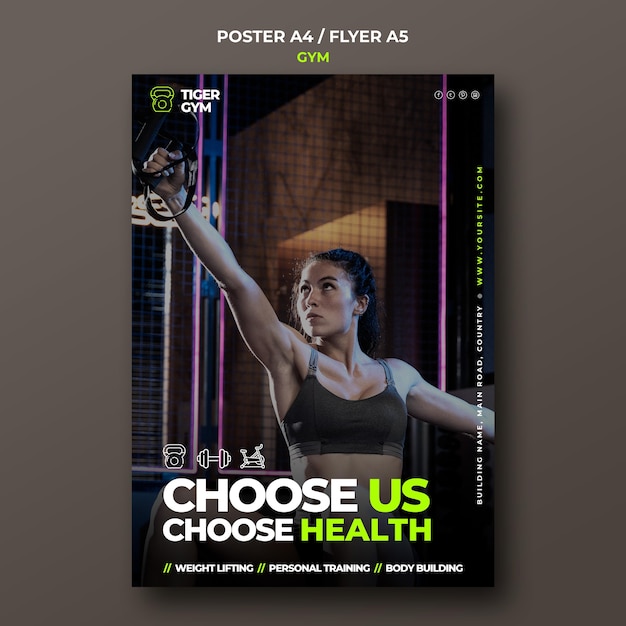 Free PSD gym poster design template