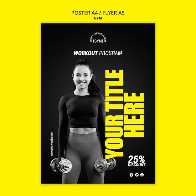 Gym poster template design