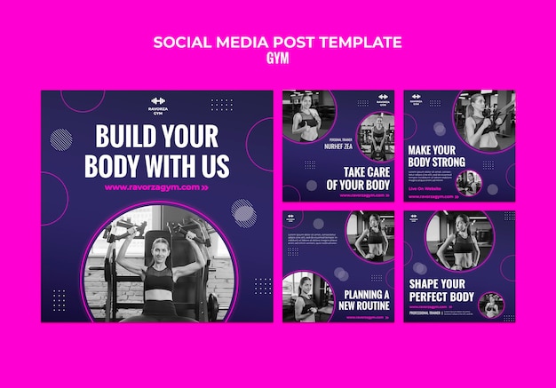 Gym social media post design template