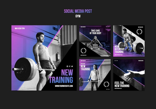 Gym social media posts