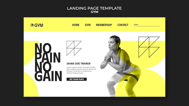 Free PSD gym  template design