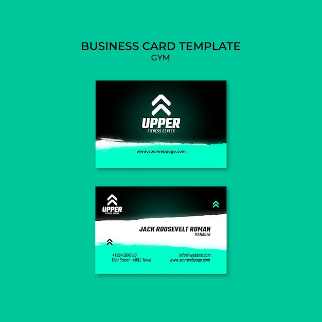 Free PSD gym training business card template