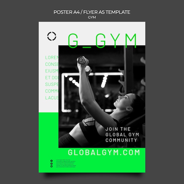 Free PSD gym training flyer template