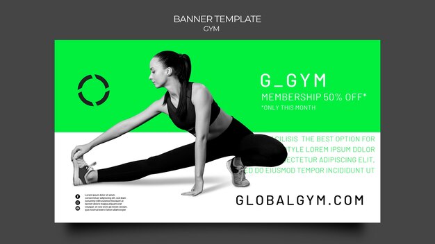 Gym training horizontal banner