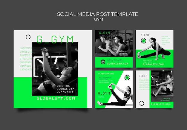 Gym training social media post template