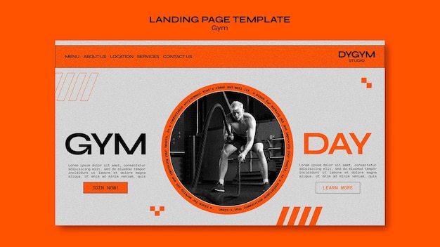 Free PSD gym workout landing page template