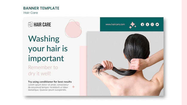 Free PSD hair care advice banner template style