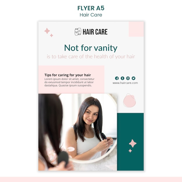 Free PSD hair care techniques flyer template design