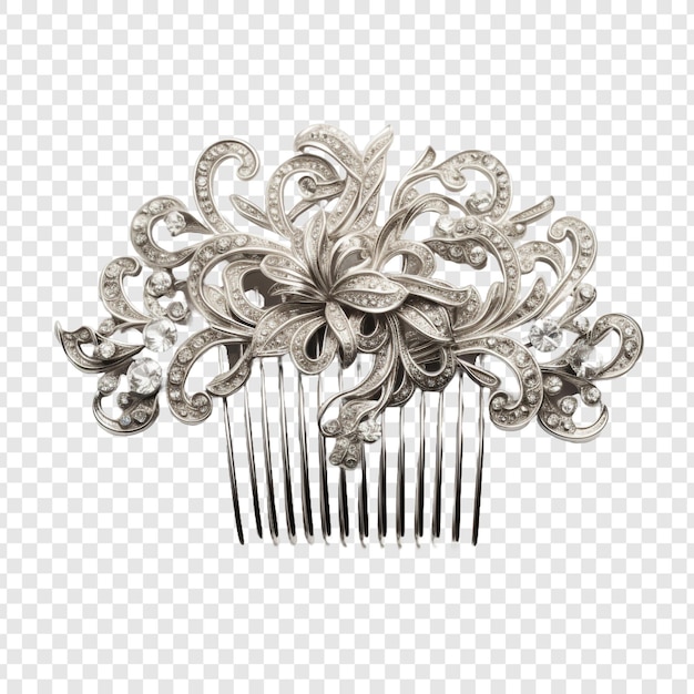 Free PSD hair comb jewellery isolated on transparent background