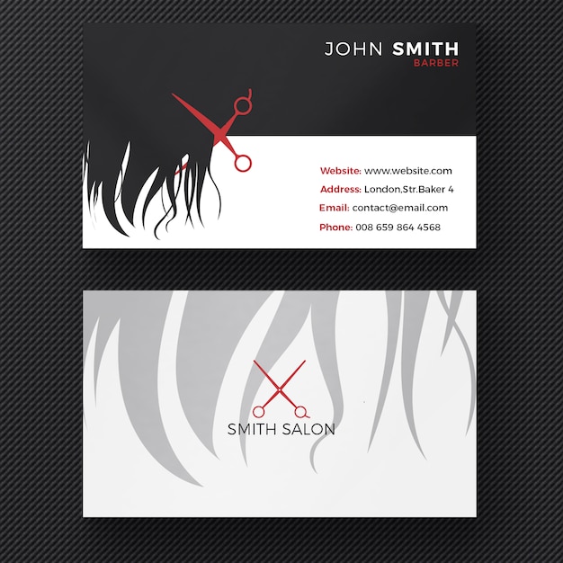 Free PSD hair salon business card