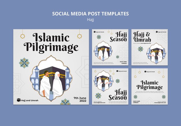 Hajj instagram  posts template design