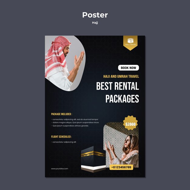 Hajj poster template design