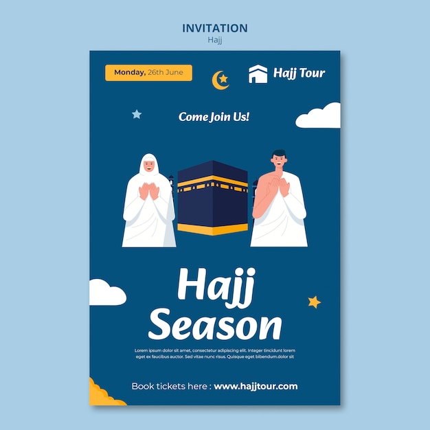 Free PSD hajj season invitation template