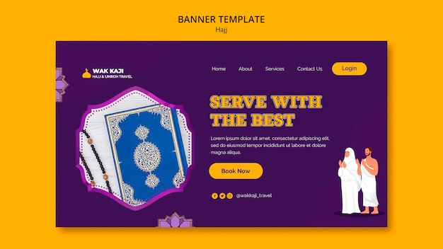 Free PSD hajj season landing page template