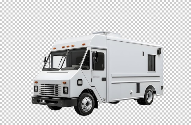 half side view food truck isolated on background