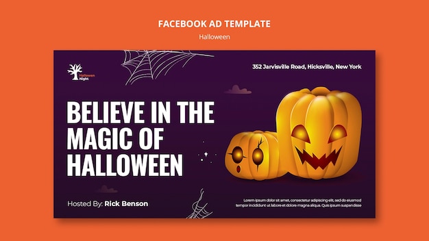 Free PSD halloween  celebration facebook template