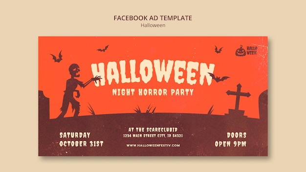 Halloween celebration facebook template