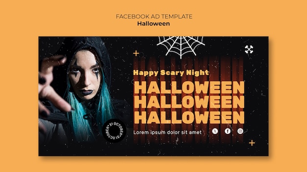 Free PSD halloween celebration facebook template