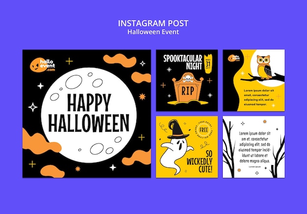 Free PSD halloween  celebration instagram post