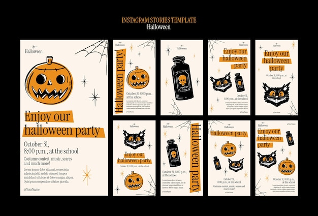 Free PSD halloween celebration instagram stories template