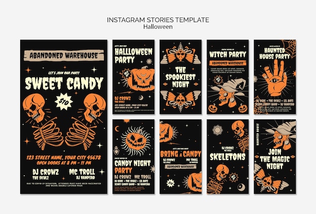 Free PSD halloween celebration instagram stories