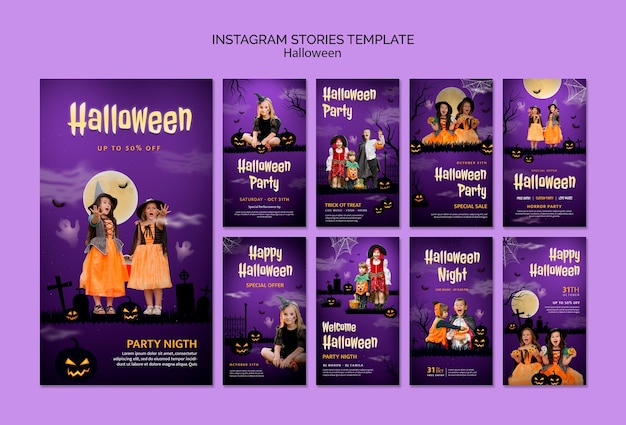 Free PSD halloween celebration instagram stories