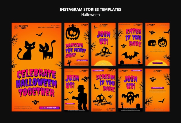 Free PSD halloween celebration  instagram stories