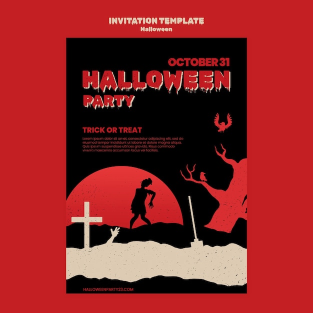 Free PSD halloween celebration invitation template