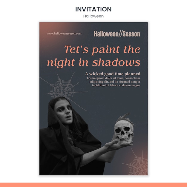 Free PSD halloween celebration invitation template