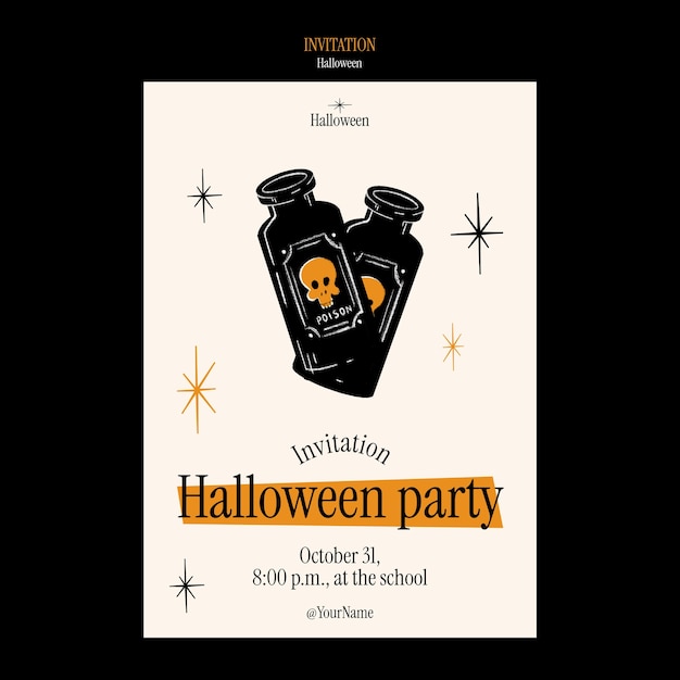 Halloween celebration invitation  template