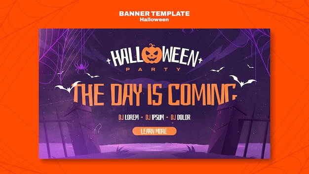 Free PSD halloween celebration landing page template