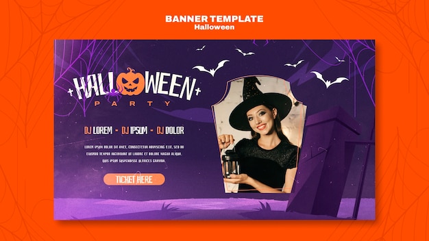 Free PSD halloween celebration landing page template