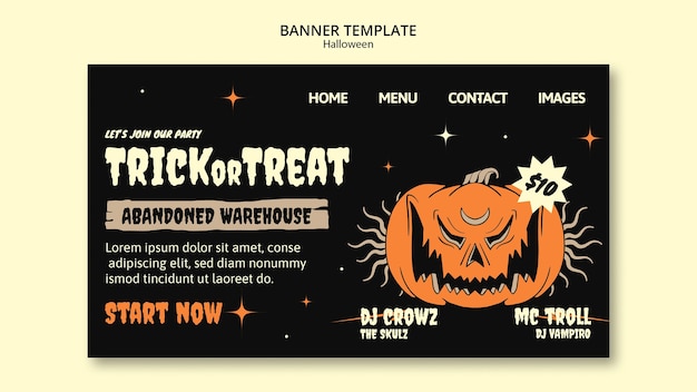 Free PSD halloween celebration landing page