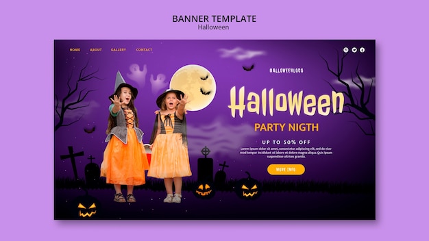 Free PSD halloween celebration landing page