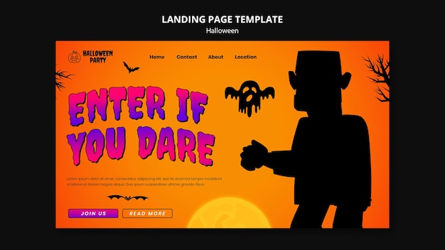 Free PSD halloween celebration landing page