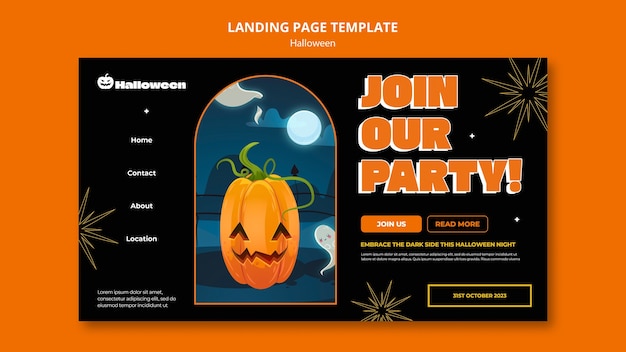 Halloween celebration landing page