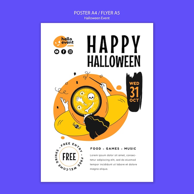 Halloween  celebration poster template