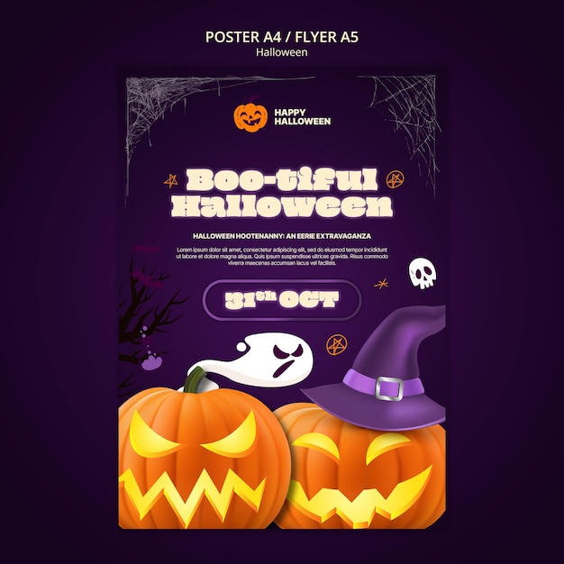 Free PSD halloween celebration poster template