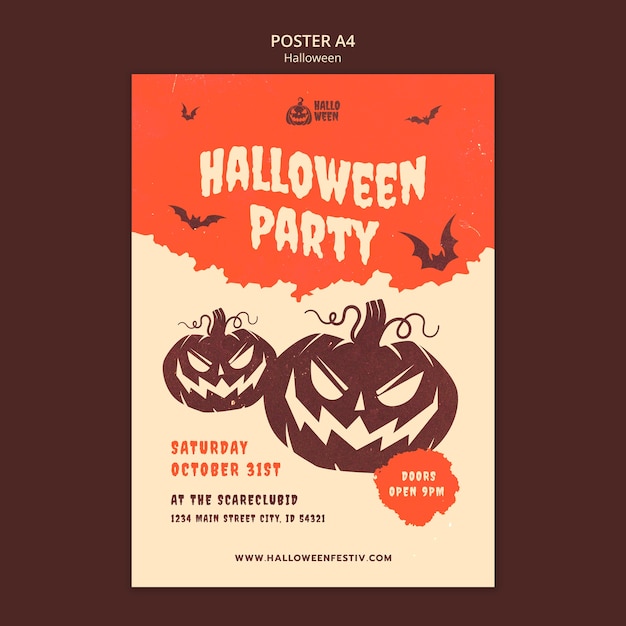 Halloween celebration poster template