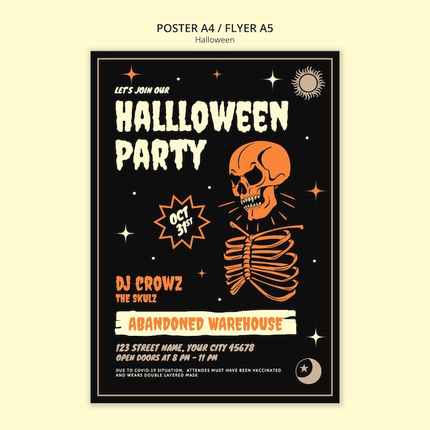 Free PSD halloween celebration poster template