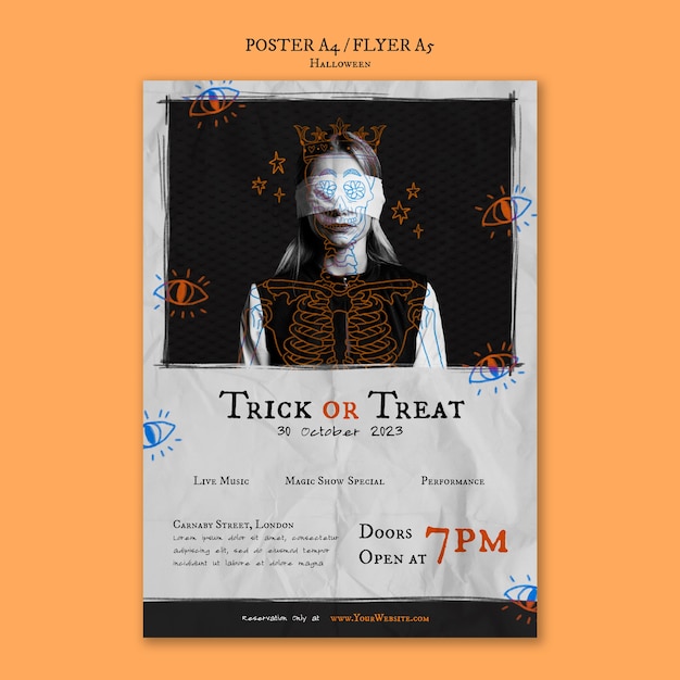 Free PSD halloween celebration poster template