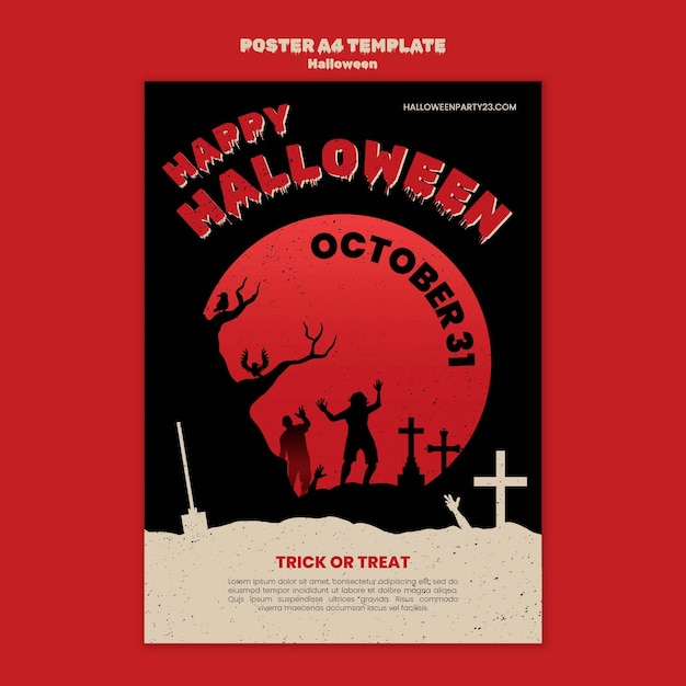 Free PSD halloween celebration poster template