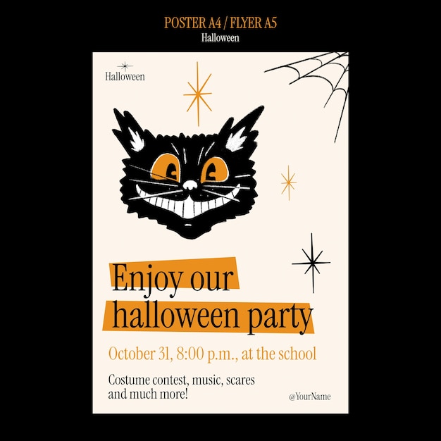 Free PSD halloween celebration poster template