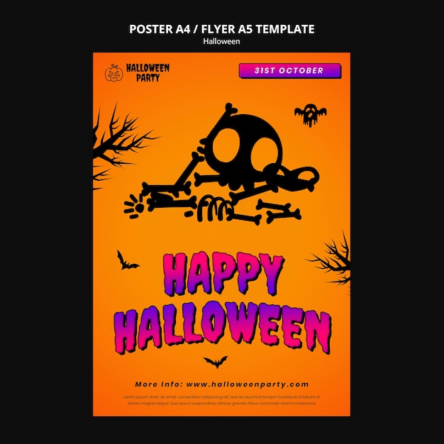 Free PSD halloween celebration poster template